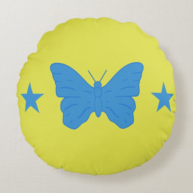 Round Throw Pillow with flag of Bady Bassit Rundes Kissen (Vorderseite)