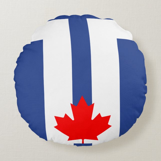 Round Throw Pillow with flag of Toronto, Canada Rundes Kissen (Vorderseite)
