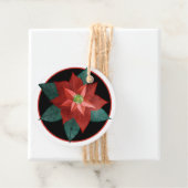 Round Traditional Red Poinsettia Weihnachtsgeschen Geschenkanhänger (Beispiel)