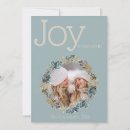 Round Tropical Christmas Blue Foliage Foto Frame