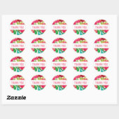 Round Tropical Floral Vielen Dank Sticker (Blatt)