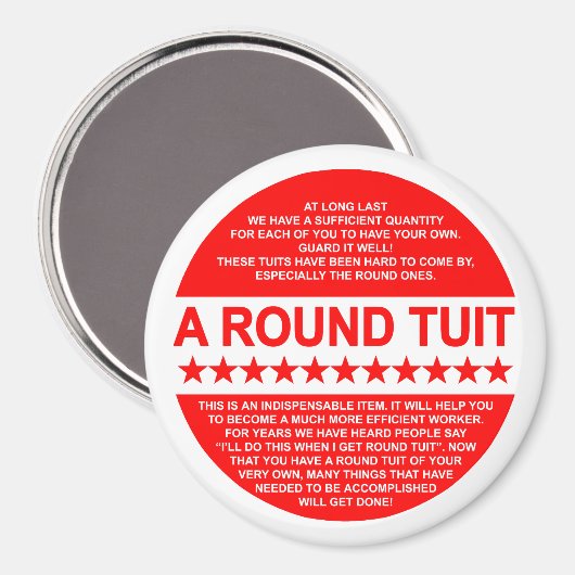 Round Tuit Magnet (Vorderseite/Rückseite)