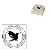 Round Typography Hummingbird Family Rücksendeadres Gummistempel (Stempel)
