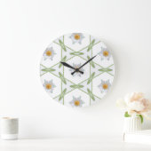 Round Wall Clock - Geometric Daisy Design Große Wanduhr (Zuhause)