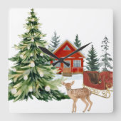 Round Wall Clock Quadratische Wanduhr (Vorderseite)