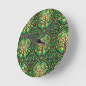 Round wall clock with a vibrant tree pattern runde wanduhr (Winkel)