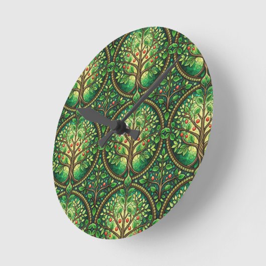 Round wall clock with a vibrant tree pattern runde wanduhr (Winkel)