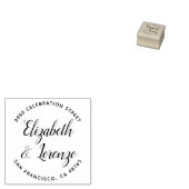 Round Wedding Script-Rücksendeadresse Gummistempel (Stempel)