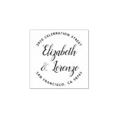 Round Wedding Script-Rücksendeadresse Gummistempel (Prägung)