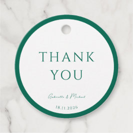 Round White und Emerald Green Vielen Dank Geschenkanhänger