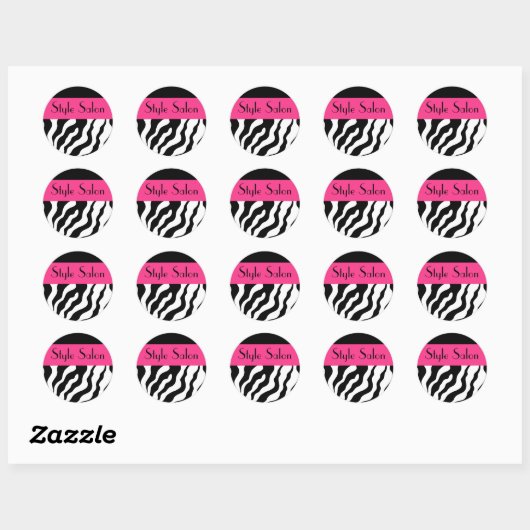 Round Zebra Stickers (Blatt)