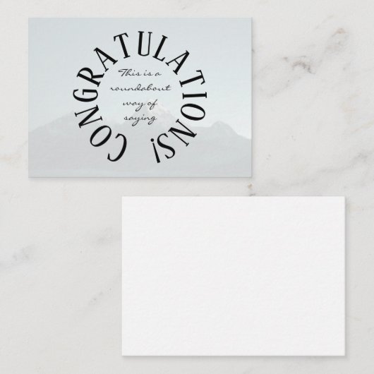 Roundabout Congratulations Mitteilungskarte (Vorne/Hinten)