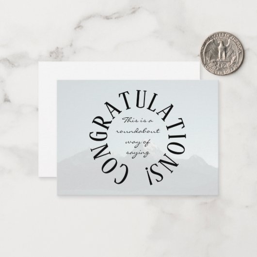 Roundabout Congratulations Mitteilungskarte (Vorderseite/Rückseite Beispiel)