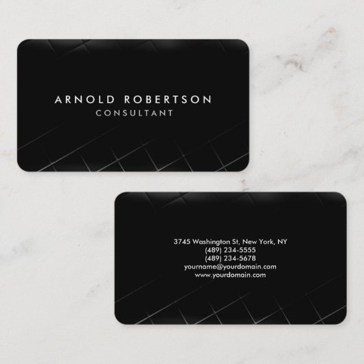 RoundCorner Black Beruflich Minimalistisch Visitenkarte (Vorne/Hinten)