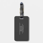 RoundCorner Black Gray Beruflich Modern Gepäckanhänger (Rückseite vertikal)