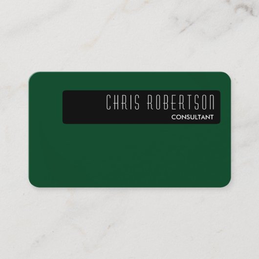 RoundCorner Black Up Forest Green Business Card Visitenkarte (Vorderseite)
