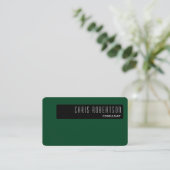 RoundCorner Black Up Forest Green Business Card Visitenkarte (Stehend Vorderseite)
