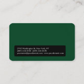 RoundCorner Black Up Forest Green Business Card Visitenkarte (Rückseite)
