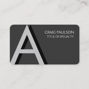 RoundCorner Gray Monogram Business Card Visitenkarte