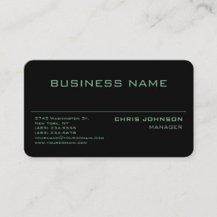 Roundecenter Green Rich Black Business Card Visitenkarte