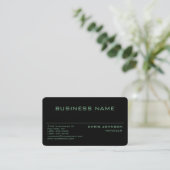 Roundecenter Green Rich Black Business Card Visitenkarte (Stehend Vorderseite)