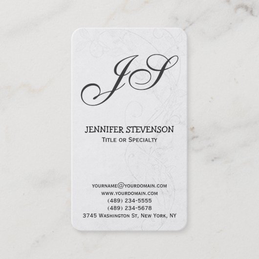 Roundecenter Monogram-Muster-Visitenkarte Visitenkarte (Vorderseite)