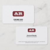 Rounded Background Monogramm (tiefrot) Visitenkarte (Vorne/Hinten)