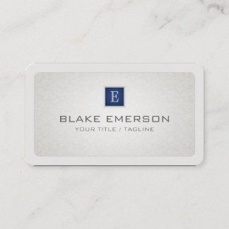 Rounded Beruflich Custom Monogram Blue Accent Visitenkarte