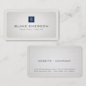 Rounded Beruflich Custom Monogram Blue Accent Visitenkarte (Vorne/Hinten)