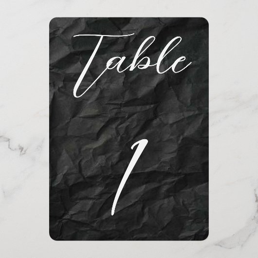 Rounded Black/Gold Foil Table No. 1 Folieneinladung (Vorderseite)