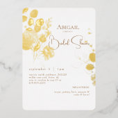 Rounded Botanical Brautparty Gold Foil Folieneinladung (Vorderseite)
