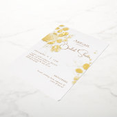 Rounded Botanical Brautparty Gold Foil Folieneinladung (Gedreht)