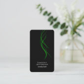 Rounded Corner Black Green Curves Elegant Moderne Visitenkarte (Stehend Vorderseite)