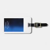 Rounded Corner Blue White Gepäckanhänger (Vorderseite horizontal)