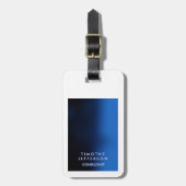 Rounded Corner Blue White Gepäckanhänger (Vorderseite vertikal)