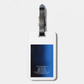 Rounded Corner Blue White Gepäckanhänger (Rückseite vertikal)