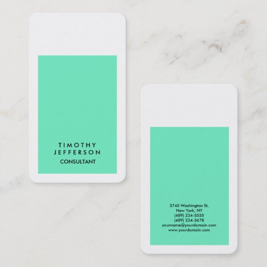 Rounded Corner Blue White Visitenkarte (Vorne/Hinten)