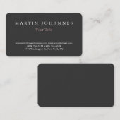 Rounded Corner Elegante Gray Business Card Visitenkarte (Vorne/Hinten)