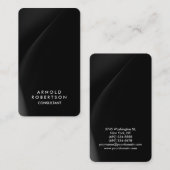 Rounded Corner Gray Black Elegante Visitenkarte (Vorne/Hinten)