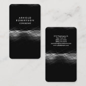 Rounded Corner Gray Black Elegantes Muster Visitenkarte (Vorne/Hinten)