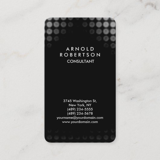 Rounded Corner Gray Black Elegantes Muster Visitenkarte (Vorderseite)