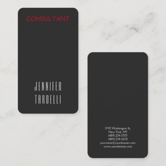 Rounded Corner Gray Consultant Manager Visitenkarte (Vorne/Hinten)