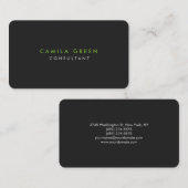 Rounded Corner Gray Green Elegant Beruflich Visitenkarte (Vorne/Hinten)