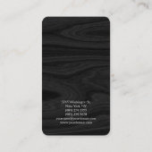 Rounded Corner Gray Holz Hintergrund Elegant Visitenkarte (Rückseite)
