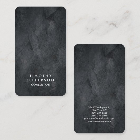 Rounded Corner Gray Texture Elegante Moderne Visitenkarte (Vorne/Hinten)