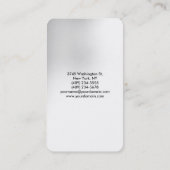 Rounded Corner Gray Weiß Elegant Einzigartig Visitenkarte (Rückseite)