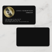Rounded Corner Pattern Black Trendy Business Card Visitenkarte (Vorne/Hinten)