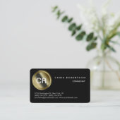 Rounded Corner Pattern Black Trendy Business Card Visitenkarte (Stehend Vorderseite)