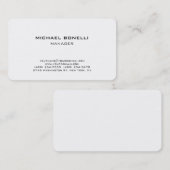 Rounded Corner schlichte weiße, stilvolle Visitenk Visitenkarte (Vorne/Hinten)