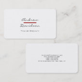 Rounded Corner Script Grau White Business Card Visitenkarte (Vorne/Hinten)